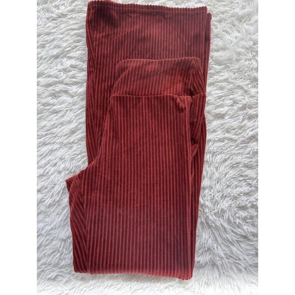 No Boundaries junior sz. 7-9 burnt orange ribbed flare pants. Soft, comf - Picture 10 of 10